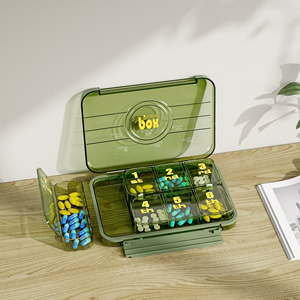 21-Grid Xách Tay Hộp thuốc có thể tháo rời kín Pill Organizer Stylish nhựa Pill Box với lịch trình - Product Image 4