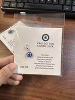 Porte-clés Amulette Œil Bleu Contre le Mal avec Carte Message Porte-Bonheur et Protection, Pendentif Sac, Vente en Gros, Logo Personnalisé