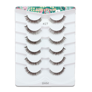 Abestyou - Pestañas Postizas Invisibles Transparentes, 6 Pares, Color Marrón, Sintético, Efecto Visón Natural, Autoadhesivas, Reutilizables, Brillan en la Oscuridad, Cobertura Total - Product Image 1