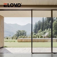 Porte coulissante panoramique en aluminium série 135, cadre fin, porte en verre à verrouillage, isolation thermique pour une utilisation extérieure moderne dans les jardins
