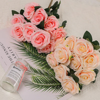 Roses artificielles en soie de style européen, 10 grandes roses pour mariage, Saint-Valentin, remise de diplôme, décoration de la maison