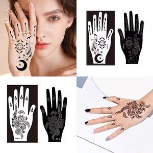 Listo Stock Henna Mano <span class=keywords><strong>Tatuaje</strong></span> Plantillas <span class=keywords><strong>Palma</strong></span> DIY Pintura Henna Plantilla Mano Mehndi Plantillas Cuerpo Belleza Henna Plantilla - Product Image 3