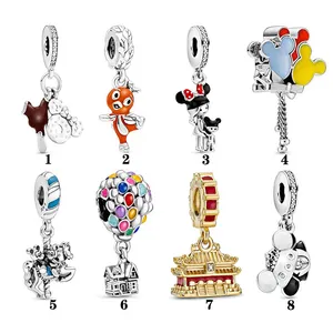 Fabrik großhandel 925 Sterling silber geeignet für hochwertige Heißluft ballon Mickey Minnie Karussell Küken Charme