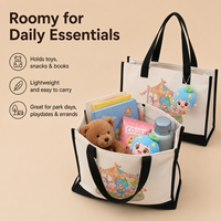 Tas Tote Serut Cetak Warna-Warni yang Dapat Disesuaikan, Modis, dengan Tali Bahu Ganda, Kreatif untuk Hadiah DIY, Pesta, dan Belanja