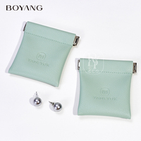 Sac d'emballage pour bijoux en cuir PU de luxe avec cordon de serrage et logo personnalisé Boyang