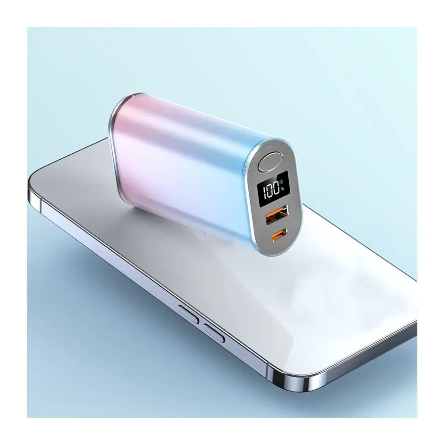 새로운 트렌드 LED 립스틱 디자인 캡슐 전원 은행 10000mAh, 미니 캡슐 충전기 모바일 전원 USB 비상 전원 은행