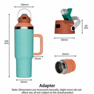 Adaptateur pour seau à glace 40 oz, couvercle en silicone, tasse isotherme en acier inoxydable pour sports de plein air, poignée créative pour thermos portable, sans BPA - Product Image 6