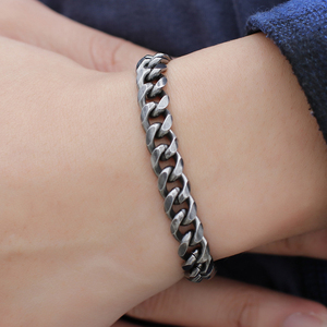 Bracelet chaîne <span class=keywords><strong>gourmette</strong></span> en acier inoxydable couleur canon de fusil, 4 largeurs 6-11mm, fermoir mousqueton, pour hommes et femmes, hypoallergénique, OEM - Product Image 3