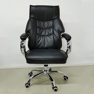 Tabouret <span class=keywords><strong>de</strong></span> bureau ergonomique moderne noir pour assistants dentaires et spa, avec dossier réglable, base en acier étanche et revêtement en cuir synthétique - Product Image 5