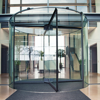 Porte en verre pivotante automatique intelligente pour intérieur moderne, avec cadre étroit, design étanche et sécurisé, pour hôtels et bureaux
