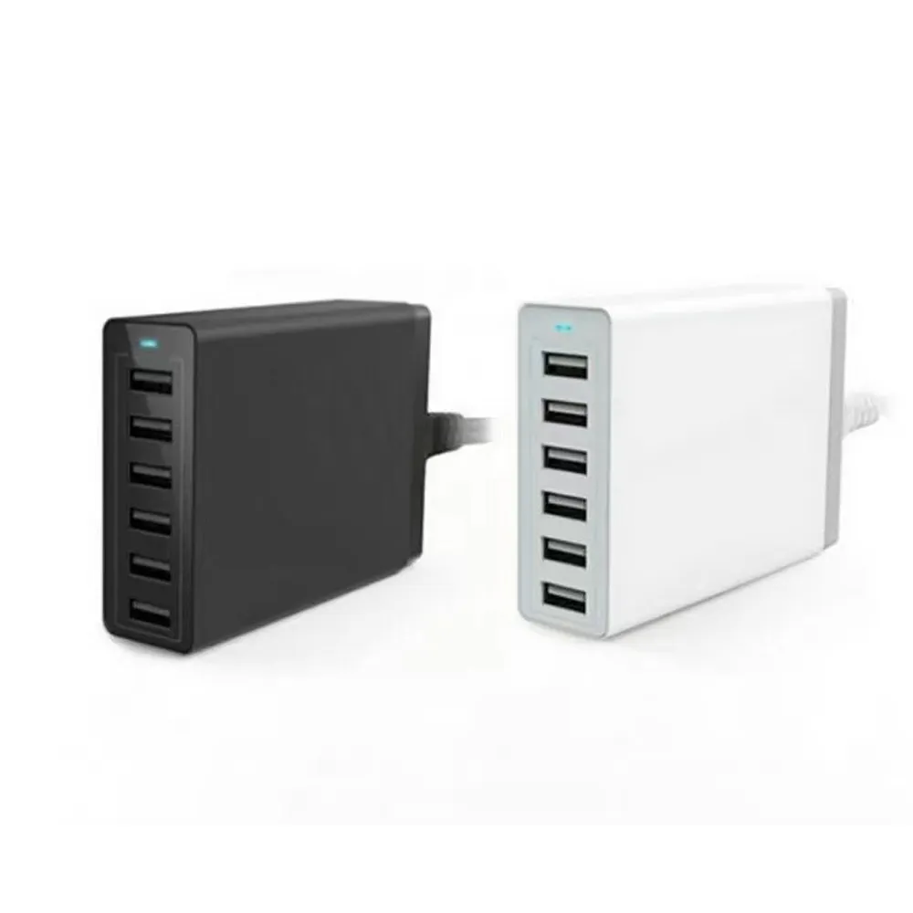 High Quality 50W 6 Port 5V 10A Smart USB Charger Multiple Charging Station for Phone Tablet