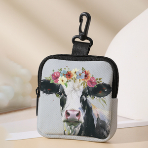 Polyester carré Corolla vache motif porte-monnaie lâche changement stockage portefeuille multifonctionnel clé <span class=keywords><strong>sac</strong></span> - Product Image 2