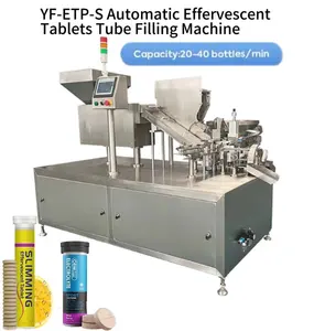 20-40 tubes/min with automatic vitamin C effervescent tablet filled packed tube filling capping and labeling packing machine