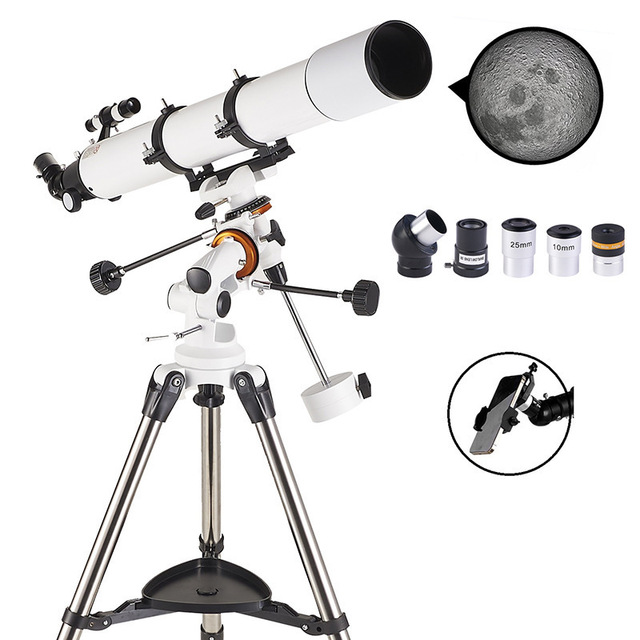 80900P Professional Astronomical Telescope & Binoculars 80mm High-Definition Outdoor Metal with Star-Looking Glasses