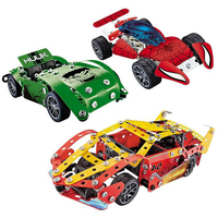 KS mainan blok bangunan logam edukasi DIY anak-anak Kit blok bangunan logam kreatif 3d mainan Model mobil balap Puzzle logam batang