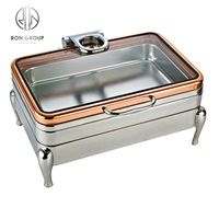 Restaurant Buffet Set Food Warmer Edelstahl Chafing Dish mit transparentem Glas deckel Catering Chafer Food Warmer
