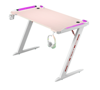 Bureau de jeu moderne noir RGB en gros pour le bureau à domicile, table d'ordinateur personnalisée, table de jeu personnalisée, bureau de travail