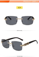 Logo personnalisé nuances carrées sans monture léopard lunettes de soleil nuances marque femmes lunettes mode luxe lunettes de soleil 2024