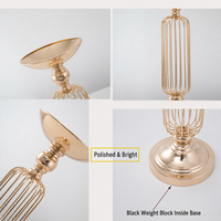 Chandelier en fil de fer plaqué or de qualité supérieure, de style européen, pour décoration de table, idéal pour mariages romantiques et présentations commerciales