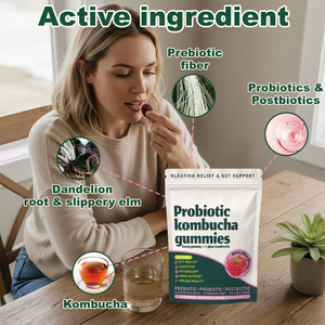 Gomitas de Kombucha Probióticas de Marca Privada con Probióticos, Olmo Escamoso y Raíz de Diente de León para el Apoyo Intestinal para Mujeres y Hombres - Product Image 5