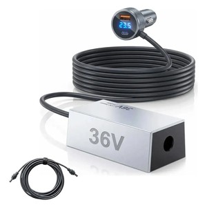 Chargeur de voiture Star Creation Mini, convertisseur DC 12V 24V vers 36V avec affichage numérique, ports USB A et C, sortie 105W - Product Image 1