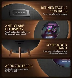 BMBT R1 Enceinte Esthétique Lyrique avec Support Trépied en Bois, Audio Bluetooth, Affichage Musical Émotionnel, Enceinte Portable Sans Fil - Product Image 6