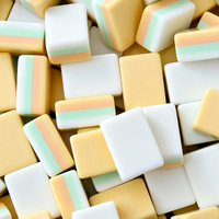 Prix d'usine - Mahjong américain de luxe personnalisé en acrylique jaune pâle, 160 pièces, 4 couches, ensemble de cadeaux de Noël