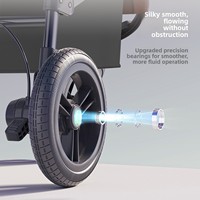 Poussette pour animaux de compagnie en métal SDF001, pliable et détachable, à trois roues, pour chats et chiens de petite/moyenne taille
