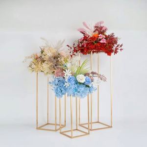 Support rectangulaire pour fleurs, colonne de fleurs en métal, vase à fleurs géométrique pour tables - Product Image 2