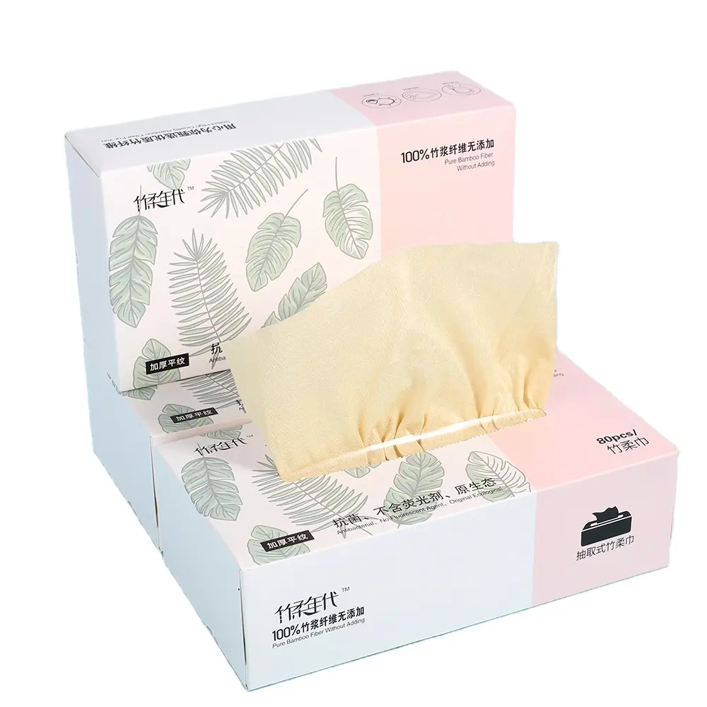 20*25cm con imballaggio personalizzato tessuto per la pulizia del viso in fibra di bambù asciugamani per il viso struccanti in bambù naturale