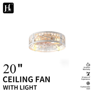 Modern bedroom <b>LED</b> ceiling fan light, American retro industrial style iron cage fan light, ceiling fan manufacturer - Product Image 2