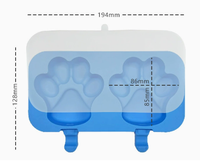 Kit de fabrication de glaces maison Patte de Chat, moule en silicone de qualité alimentaire réutilisable et écologique avec couvercle et ensemble de bâtonnets, logo imprimé, sûr