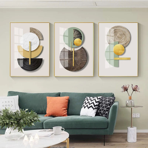 Pósteres Modernos de Arte Abstracto Geométrico Dorado, Impresiones en Lienzo, Cuadros de Arte Nórdico para Decoración de Paredes de Sala de Estar, Dormitorio, Loft - Product Image 1