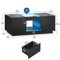 Mobilier de salon Led étagère en verre pour table basse Ith tiroirs de rangement