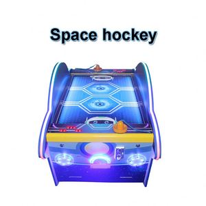 Machine de hockey sur air à monnayeur pour divertissement intérieur, avec trous opposés, version anglaise, 2 joueurs, 110/220V, en bois/acrylique - Product Image 3