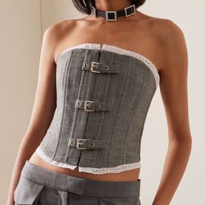 Conjunto de Dos Piezas para Mujer, Top Elegante sin Mangas con Botones y Falda Larga en Línea A, Diseño OEM - Product Image 2