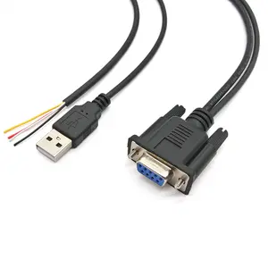 RS232 DB9 أنثى إلى Usb ذكر لفتح نهاية النوع Y كابل موسع تسلسلي