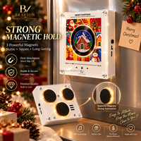 Boîte à musique rotative magnétique NFC BRAVION personnalisée avec bonhomme de neige de Noël, 9 disques vinyles interchangeables, cadeau promotionnel