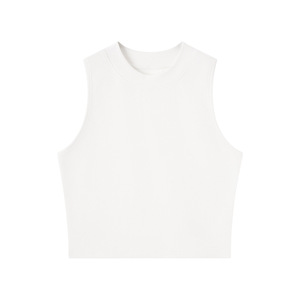 Débardeur court pour <span class=keywords><strong>femme</strong></span>, printemps-été, haut à bretelles pour fille, coupe ajustée, coton et élasthanne, sans manches, t-shirt intérieur - Product Image 5