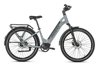 Vélo électrique urbain multifonctionnel intelligent avec moteur central, frein hydraulique à courroie en carbone, éclairage à détection automatique et transmission interne à 8 vitesses