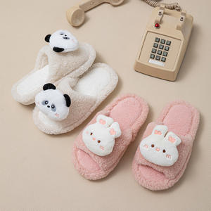 Transfrontalier pour <span class=keywords><strong>Amazon</strong></span> dessin animé à bout ouvert <span class=keywords><strong>hiver</strong></span> pour pantoufles femmes Ins Style maison couleur-bloc mignon peluche mode filles en gros - Product Image 3