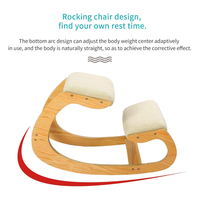 Chaise ergonomique de bureau à genoux, chaise à bascule, tabouret pliant en bois de bambou pour la maison, le bureau, siège correcteur de Posture pour le soutien du dos