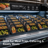 Plateau de préparation de repas en PP de qualité alimentaire à 3 compartiments, personnalisable en gros, thermoscellable, compatible micro-ondes et réfrigérateur pour plats préparés