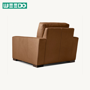 Ensemble de canapé-lit modulaire d'angle Chesterfield moderne, cadre <span class=keywords><strong>en</strong></span> bois massif, revêtement <span class=keywords><strong>en</strong></span> <span class=keywords><strong>cuir</strong></span> véritable, coussin de dossier carré <span class=keywords><strong>en</strong></span> éponge, <span class=keywords><strong>salon</strong></span> - Product Image 5