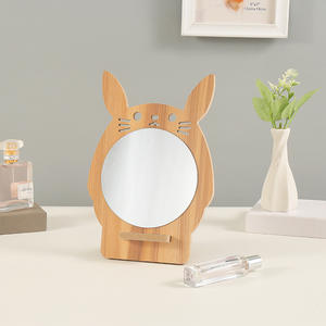 Espejo de madera de bambú para <span class=keywords><strong>maquillaje</strong></span>, espejo de tocador ecológico de alta calidad con diseño de dibujos animados, para uso doméstico, herramientas cosméticas de belleza - Product Image 6
