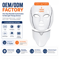 Vente en gros de masques faciaux LED 3D portables à 192 LED, 7 couleurs, photothérapie pour le visage et le cou, luminothérapie LED, masque facial LED pour les soins quotidiens de la peau
