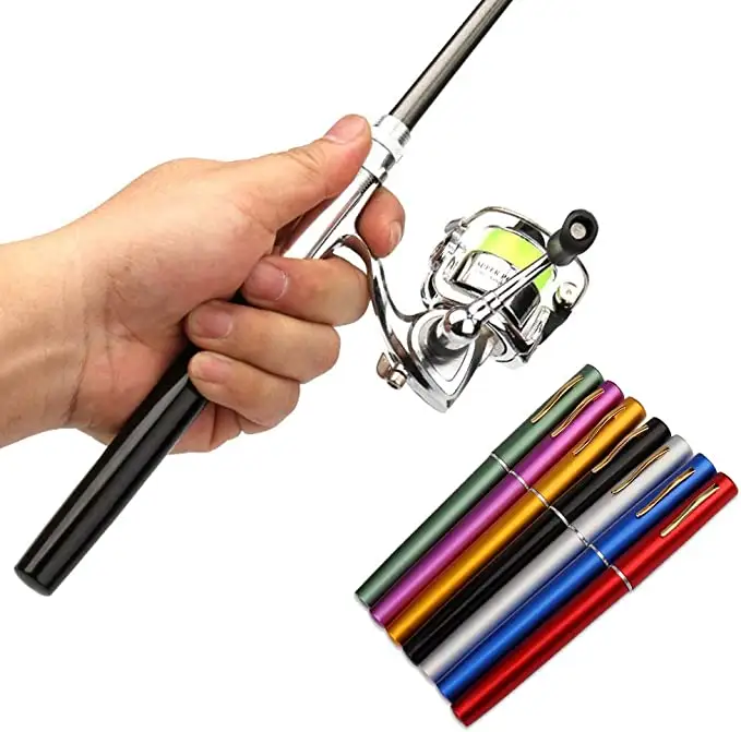 Caneta Vara De Pesca Carretel Combo Conjunto Premium Mini Bolso Dobrável Kit Pólo De Pesca Telescópica Vara De Pesca + Carretel Giratório Combo Kit