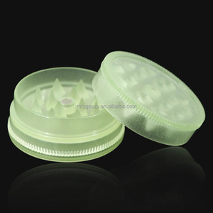 Logo personalizzato OEM/ODM bagliore luminoso nel buio in plastica acrilica smerigliatrice per erbe 2 strati 43mm accessori per fumatori Bio personalizzabili - Product Image 4