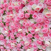 3D 5D Rosa Leinwand Künstliche Blumenwand Hochzeits-Hintergrund Künstliche Rosenwand