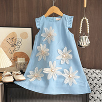 Robe à imprimé floral pour filles Style trapèze Jupe ballon Robe de princesse mignonne pour enfants Catégorie a pour vêtements pour enfants